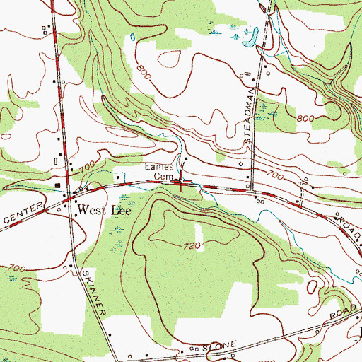 Topographic Map of Eames Cemetery, NY