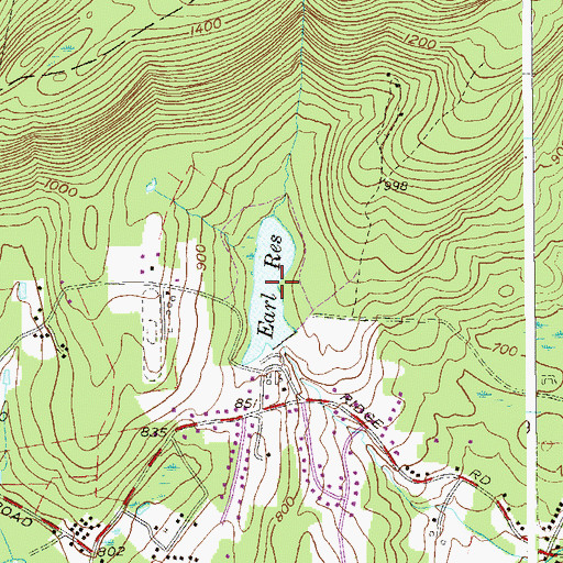 Topographic Map of Earl Reservoir, NY