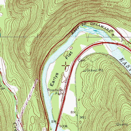 Topographic Map of Earlys Flat, NY
