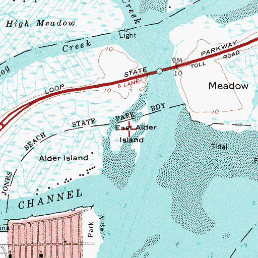 Topographic Map of East Aler Island, NY