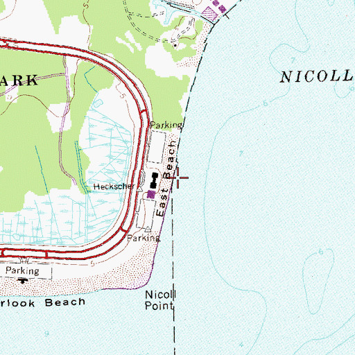 Topographic Map of East Beach, NY