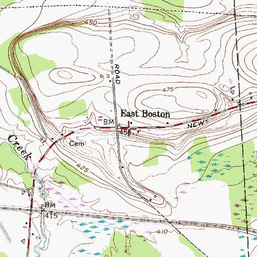 Topographic Map of East Boston, NY