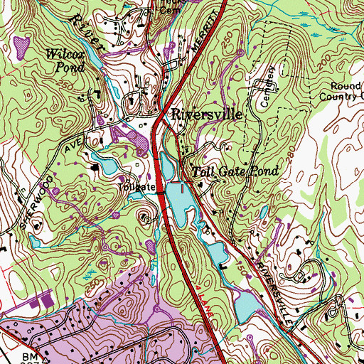 Topographic Map of East Branch Byram River, NY