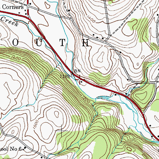 Topographic Map of East Branch Canasawacta Creek, NY