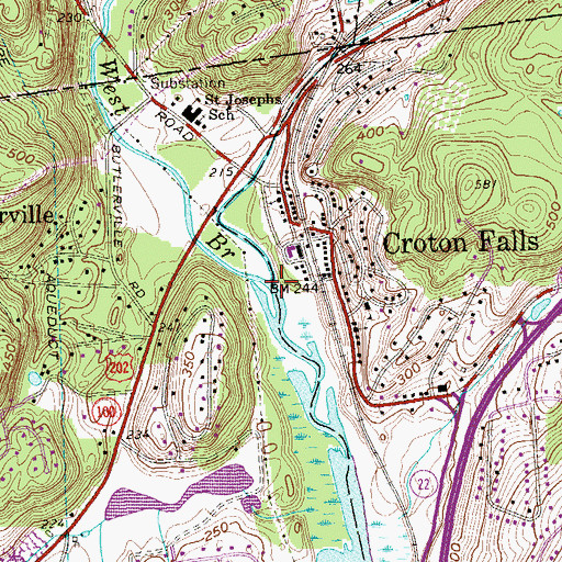 Topographic Map of East Branch Croton River, NY