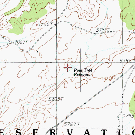 Topographic Map of Pine Tree Reservoir, AZ