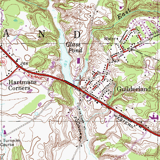 Topographic Map of East Branch Hunger Kill, NY