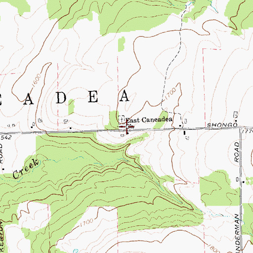 Topographic Map of East Caneadea Church, NY