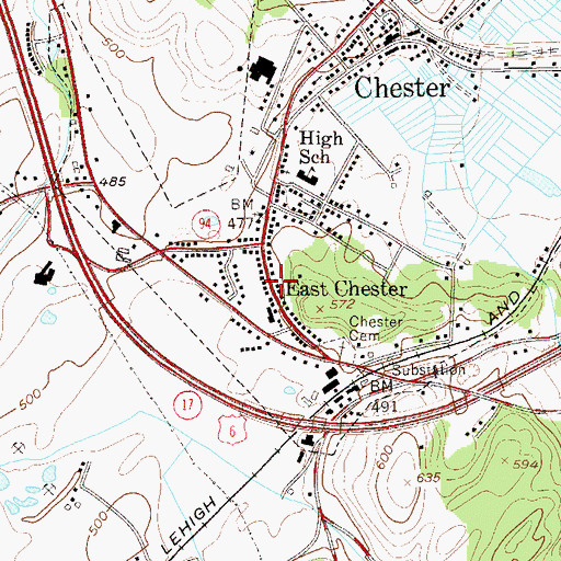 Topographic Map of East Chester, NY