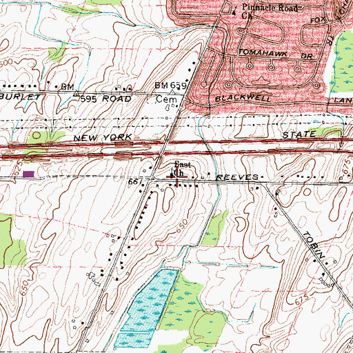 Topographic Map of East Church, NY
