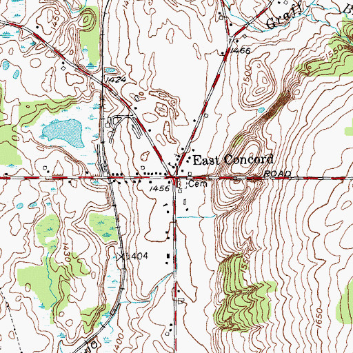 Topographic Map of East Concord, NY