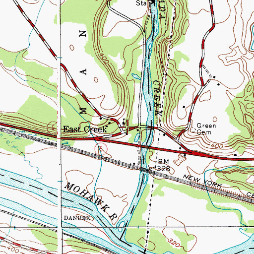 Topographic Map of East Creek, NY