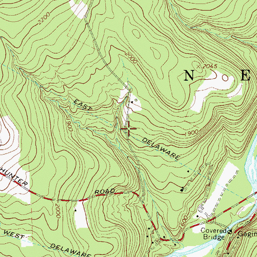 Topographic Map of East Delaware Aqueduct, NY