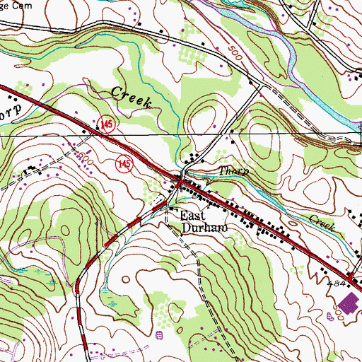 Topographic Map of East Durham, NY