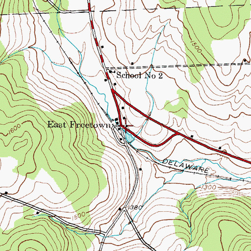 Topographic Map of East Freetown, NY