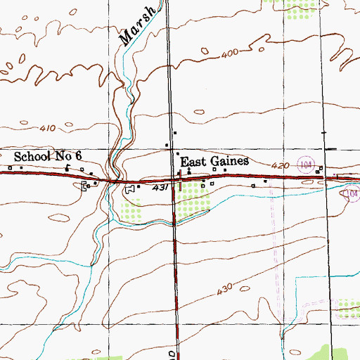 Topographic Map of East Gaines, NY
