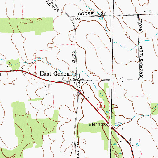 Topographic Map of East Genoa, NY