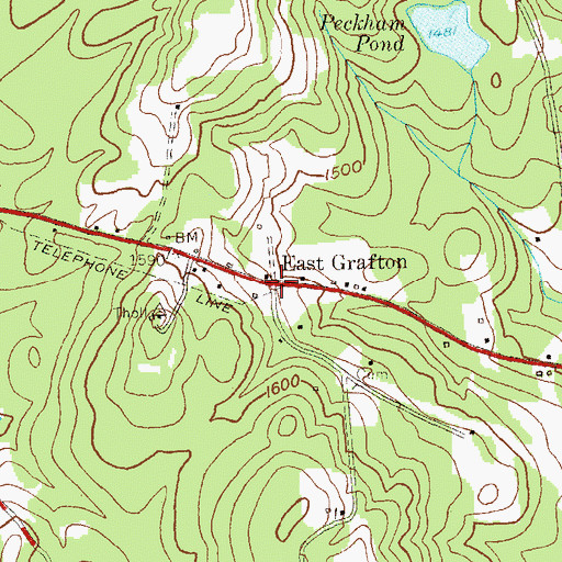 Topographic Map of East Grafton, NY