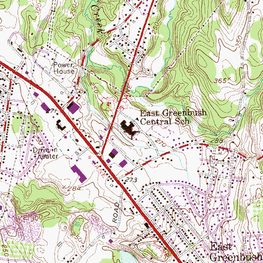 Topographic Map of East Greenbush Central School, NY