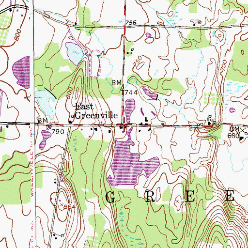 Topographic Map of East Greenville, NY
