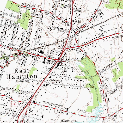 Topographic Map of East Hampton, NY