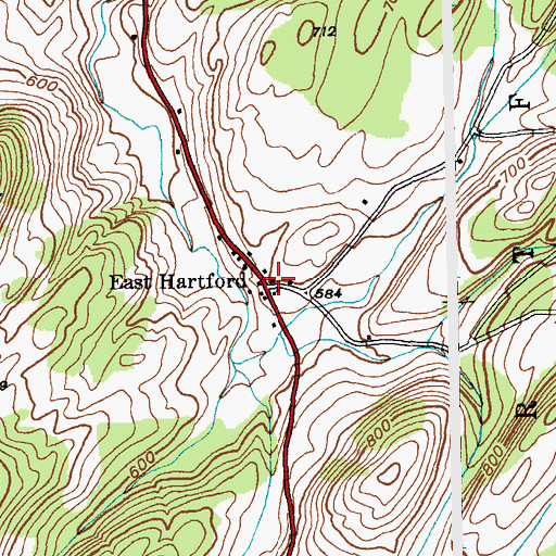 Topographic Map of East Hartford, NY
