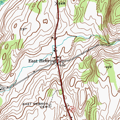 Topographic Map of East Hebron, NY
