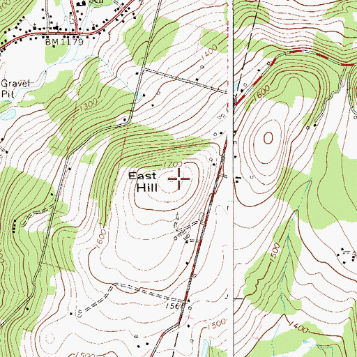 Topographic Map of East Hill, NY