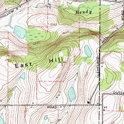 Topographic Map of East Hill, NY