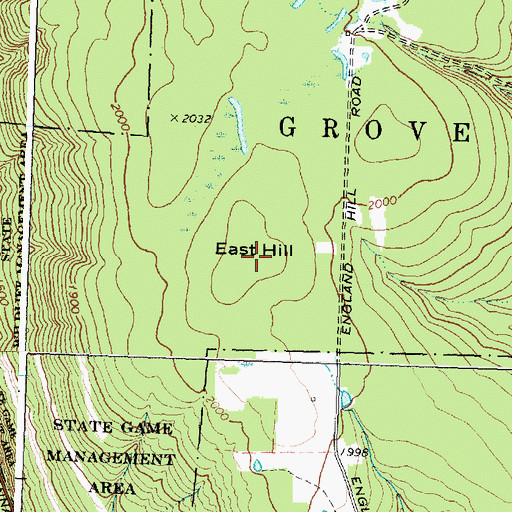 Topographic Map of East Hill, NY