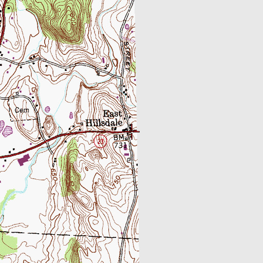 Topographic Map of East Hillsdale, NY
