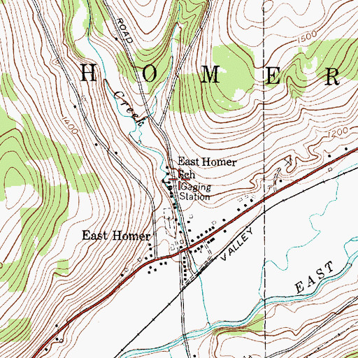 Topographic Map of East Homer School (historical), NY