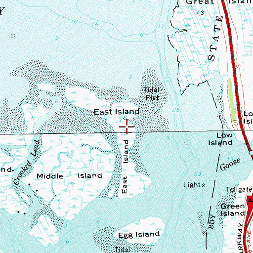 Topographic Map of East Island, NY