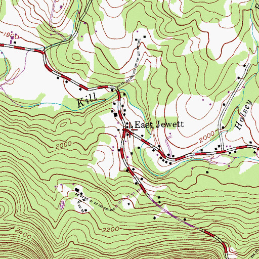 Topographic Map of East Jewett, NY