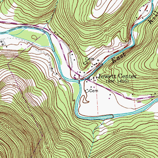 Topographic Map of East Kill, NY