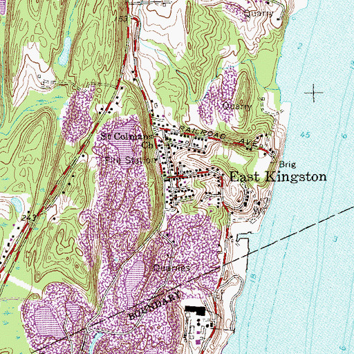 Topographic Map of East Kingston, NY