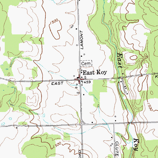 Topographic Map of East Koy, NY
