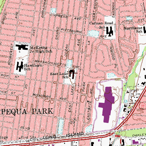 Topographic Map of East Lake Elementary School, NY