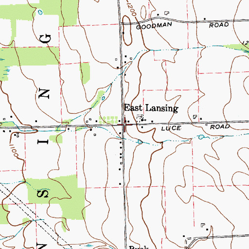 Topographic Map of East Lansing, NY