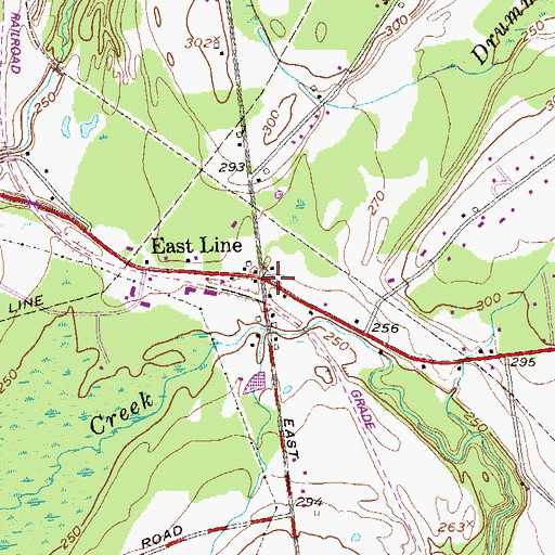 Topographic Map of East Line, NY