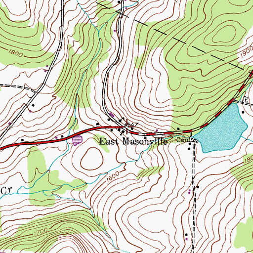 Topographic Map of East Masonville, NY