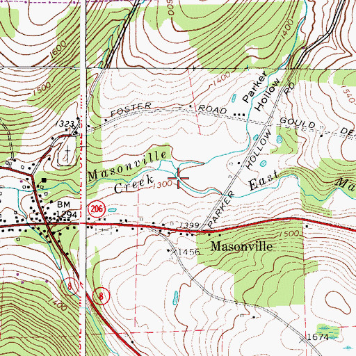 Topographic Map of East Masonville Creek, NY