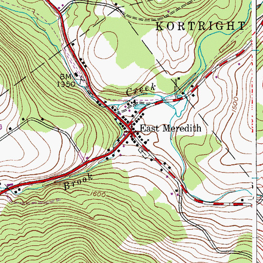 Topographic Map of East Meredith, NY