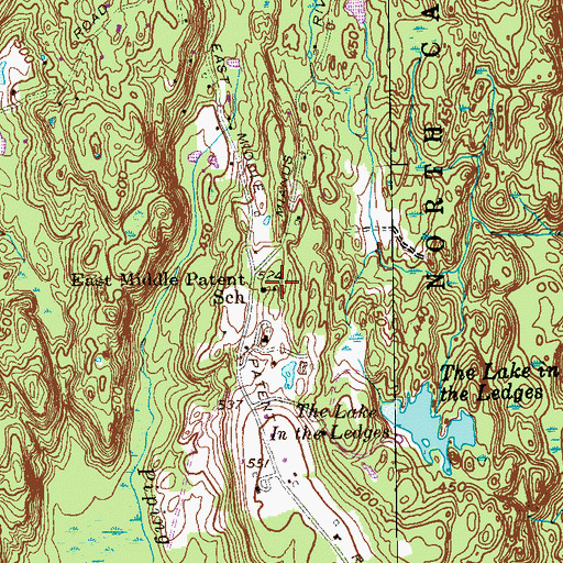 Topographic Map of East Middle Patent School, NY