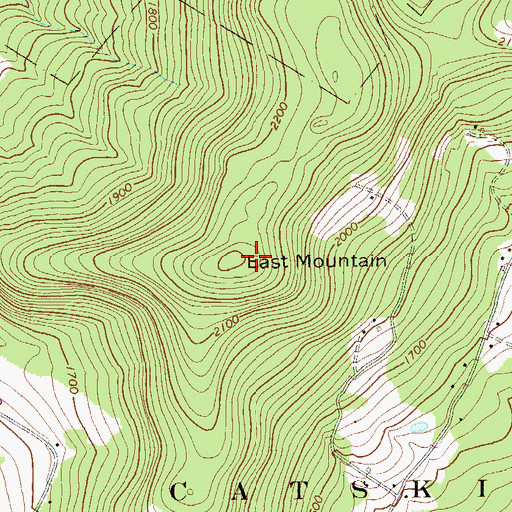 Topographic Map of East Mountain, NY