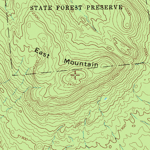 Topographic Map of East Mountain, NY