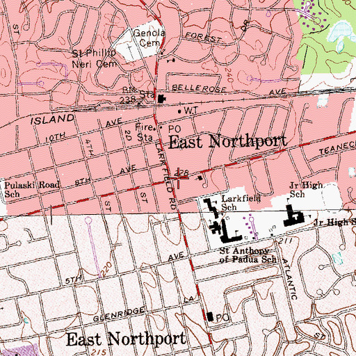 Topographic Map of East Northport, NY