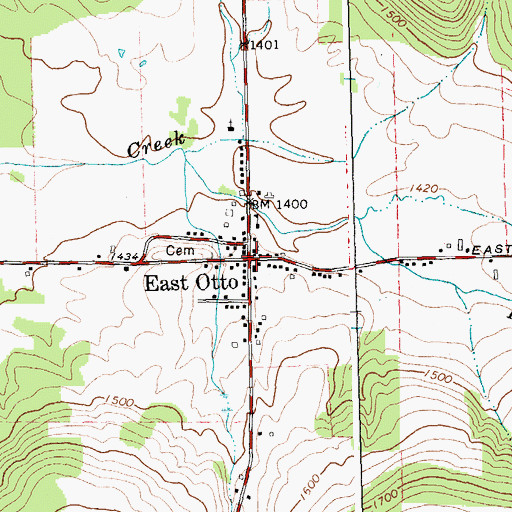 Topographic Map of East Otto, NY