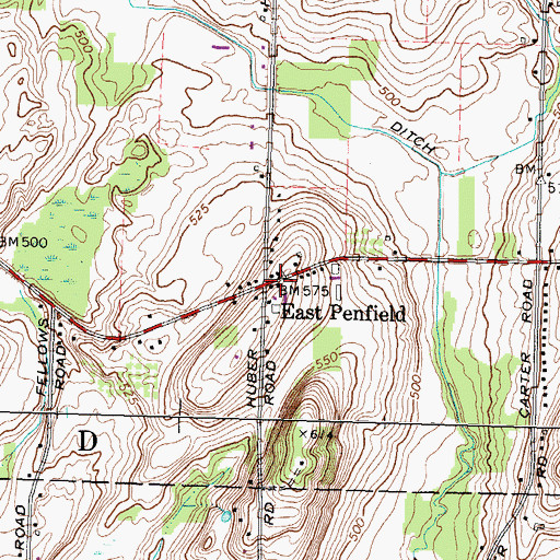 Topographic Map of East Penfield, NY