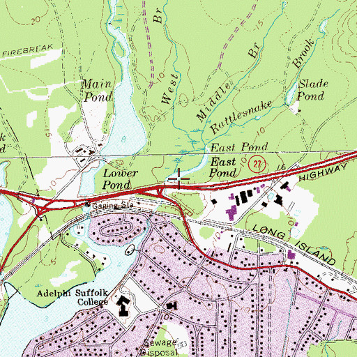 Topographic Map of East Pond, NY